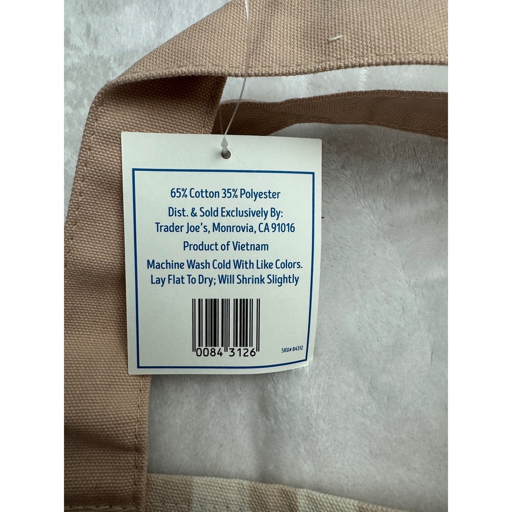 Trader Joes Striped Mini Canvas Tote Bag Set of 4 Pink Blue Green Tan NWT - Picture 7 of 7